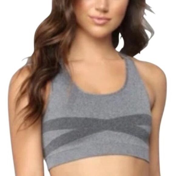 Fashion Nova First Place Babe Sports Bra Performance Top Charcoal Gray Crop L/XL - Picture 1 of 5